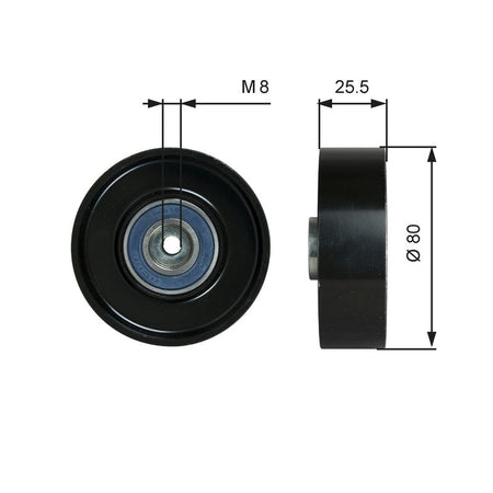 Gates T38089 Tensioner Pulley, V-ribbed belt - 1