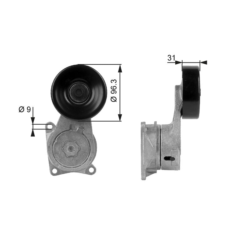 Gates T38170 Belt Tensioner, V-ribbed belt - 1