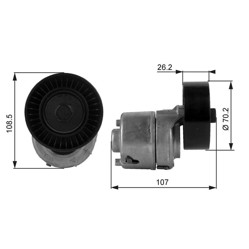 Gates T38215 Belt Tensioner, V-ribbed belt - 1