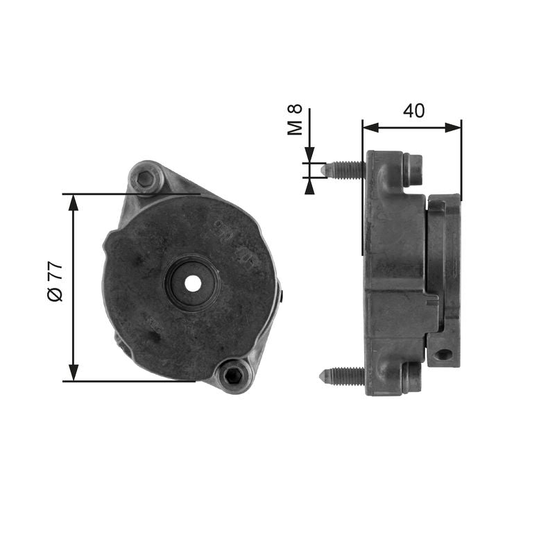 Gates T38345 Belt Tensioner, V-ribbed belt - 1
