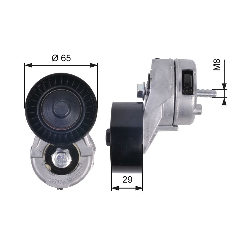 Gates T38356 Belt Tensioner, V-ribbed belt - 1