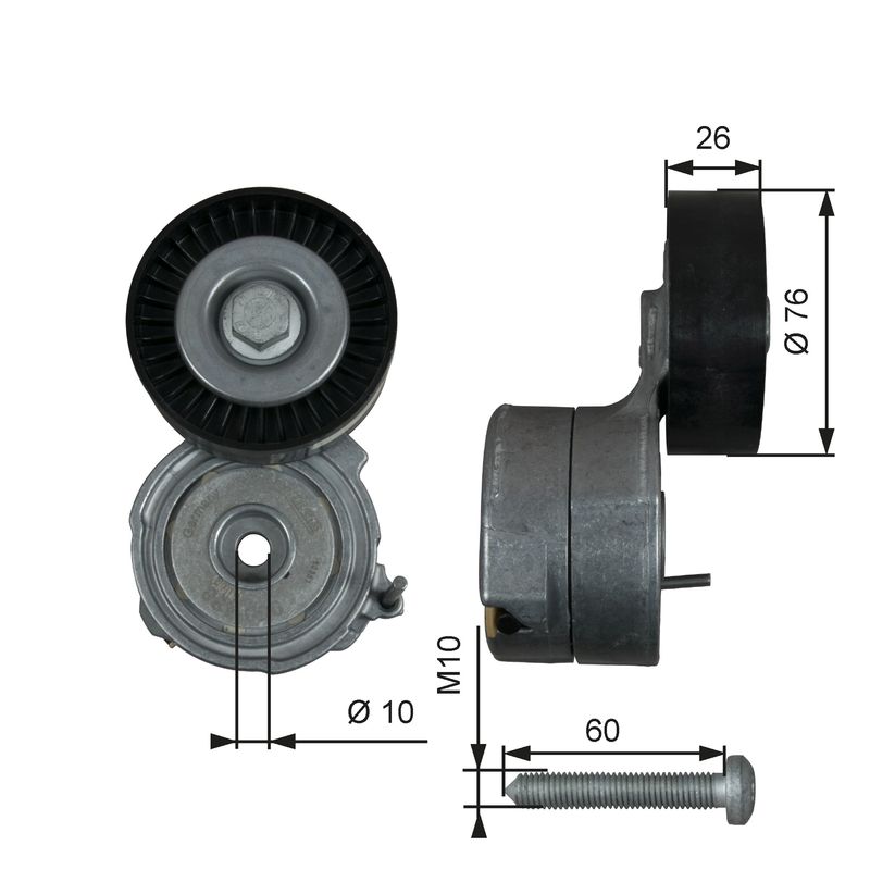 Gates T38423 Belt Tensioner, V-ribbed belt - 1