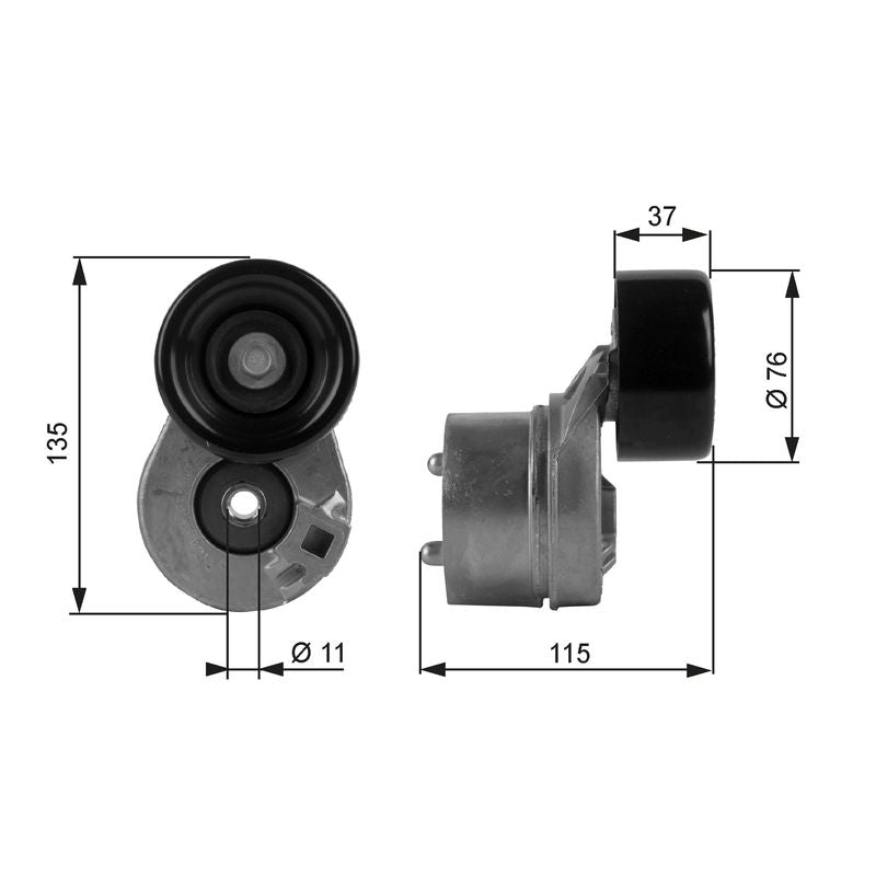 Gates T38431 Belt Tensioner, V-ribbed belt - 1