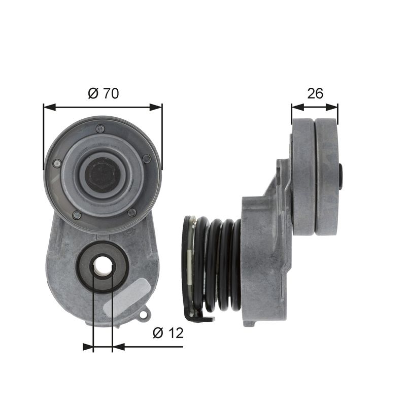 Gates T38496 Belt Tensioner, V-ribbed belt - 1