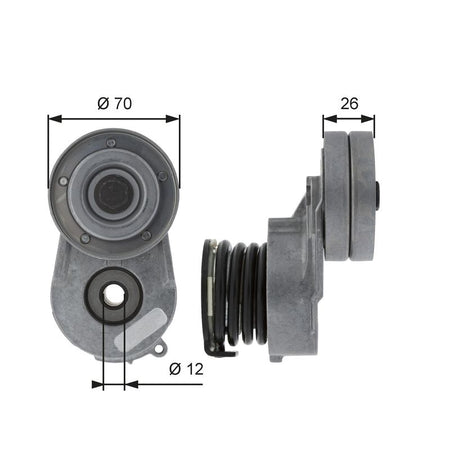 Gates T38496 Belt Tensioner, V-ribbed belt - 1