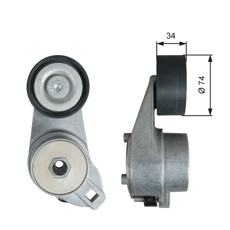 Gates T38580 Belt Tensioner, V-ribbed belt - 1
