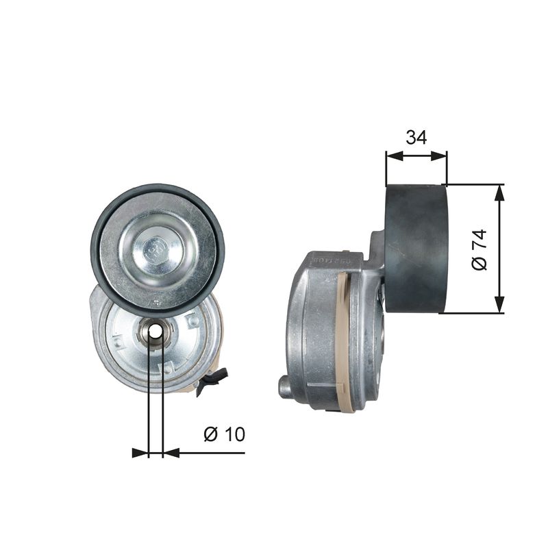 Gates T38638 Belt Tensioner, V-ribbed belt - 1