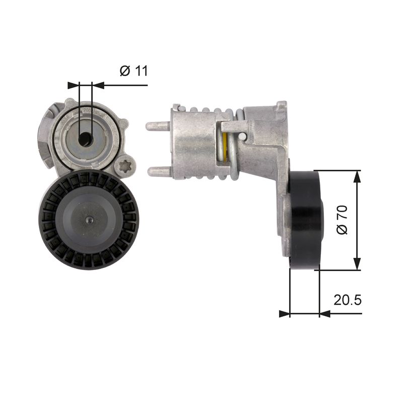 Gates T39117 Belt Tensioner, V-ribbed belt - 1