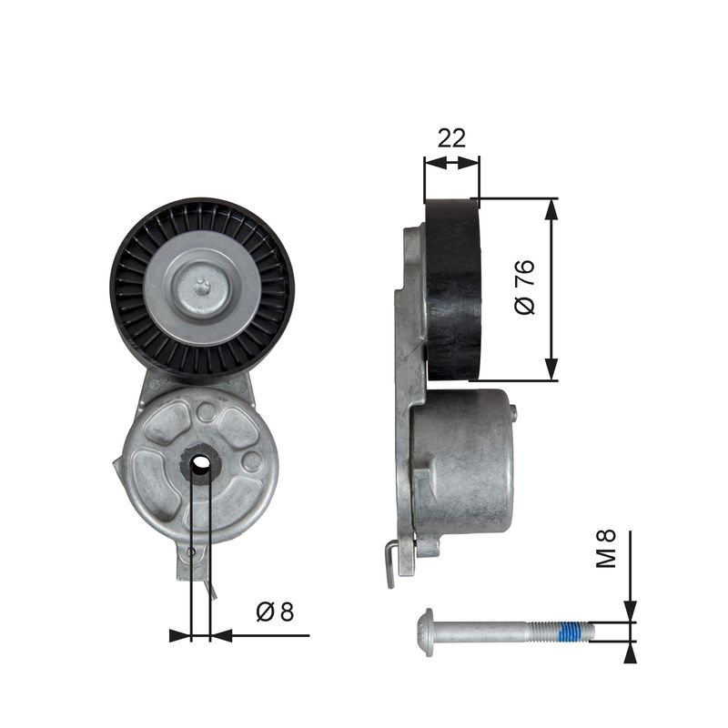 Gates T39141 Belt Tensioner, V-ribbed belt - 1