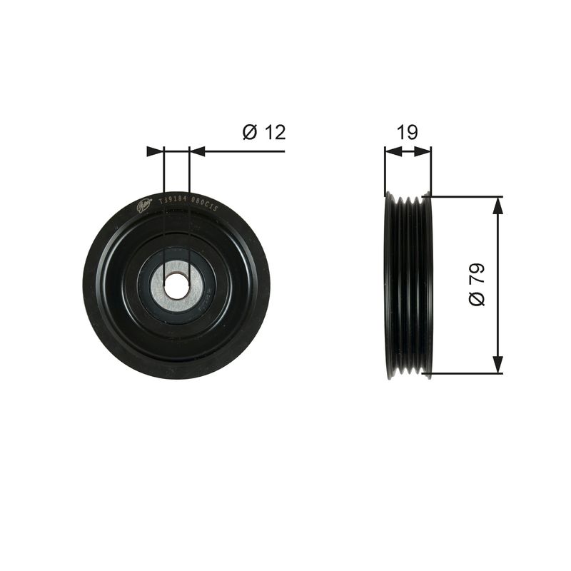 Gates T39184 Tensioner Pulley, V-ribbed belt - 1
