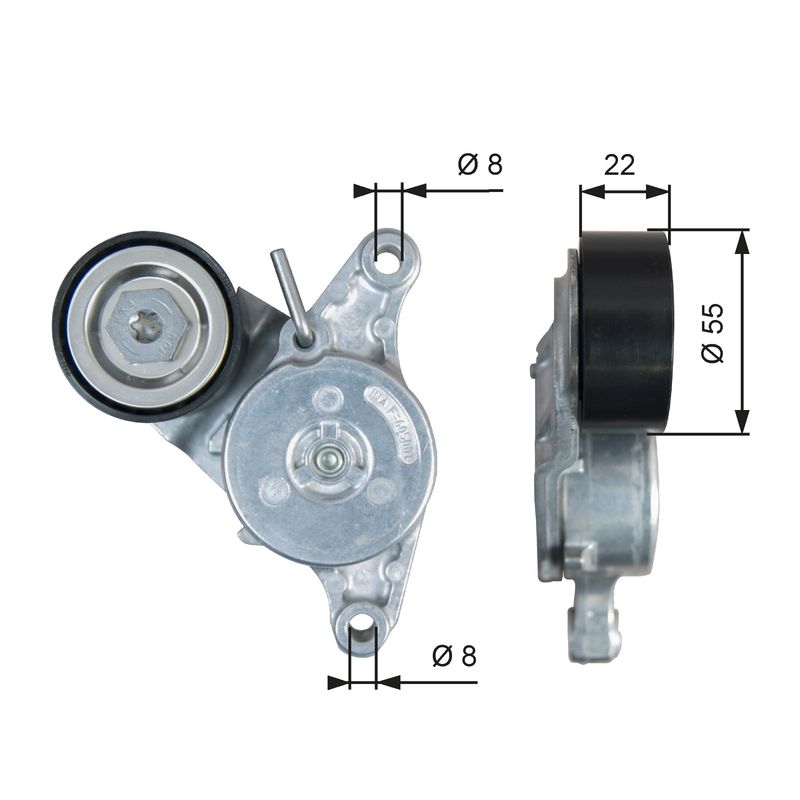 Gates T39392 Belt Tensioner, V-ribbed belt - 1