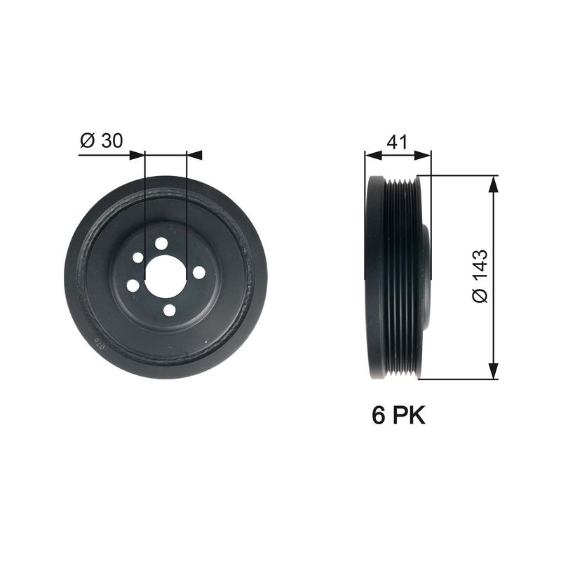 Gates TVD1001 Belt Pulley, crankshaft - 1