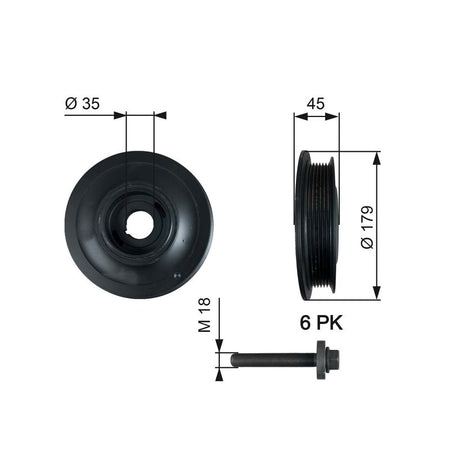Gates TVD1012A Belt Pulley, crankshaft - 1