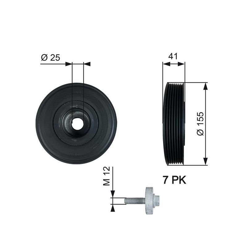 Gates TVD1017A Belt Pulley, crankshaft - 1