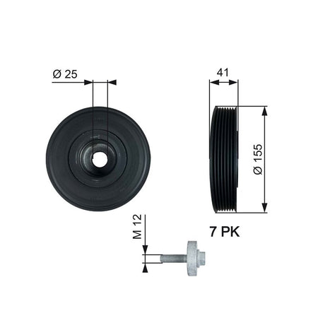 Gates TVD1017A Belt Pulley, crankshaft - 1