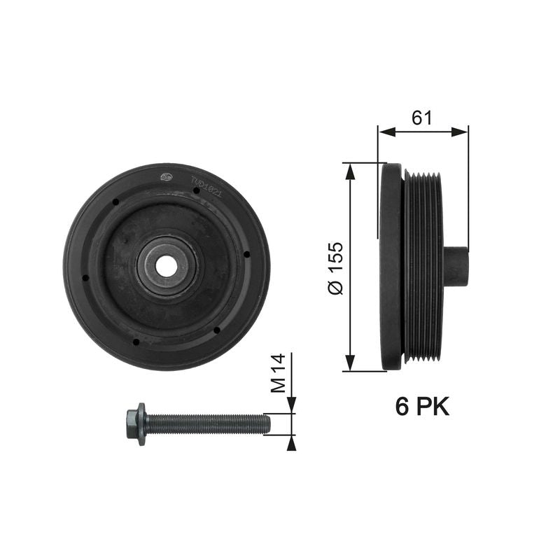 Gates TVD1021A Belt Pulley, crankshaft - 1