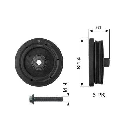 Gates TVD1021A Belt Pulley, crankshaft - 1