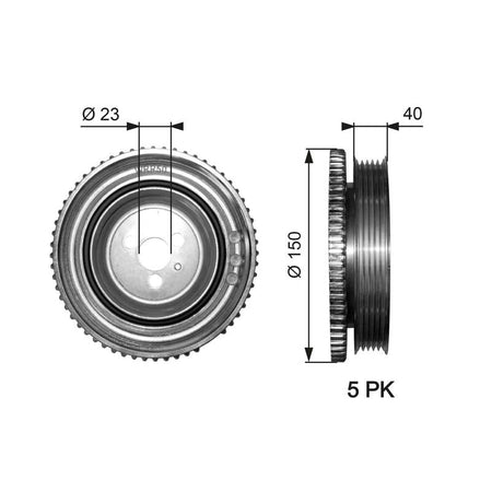 Gates TVD1052 Belt Pulley, crankshaft - 1