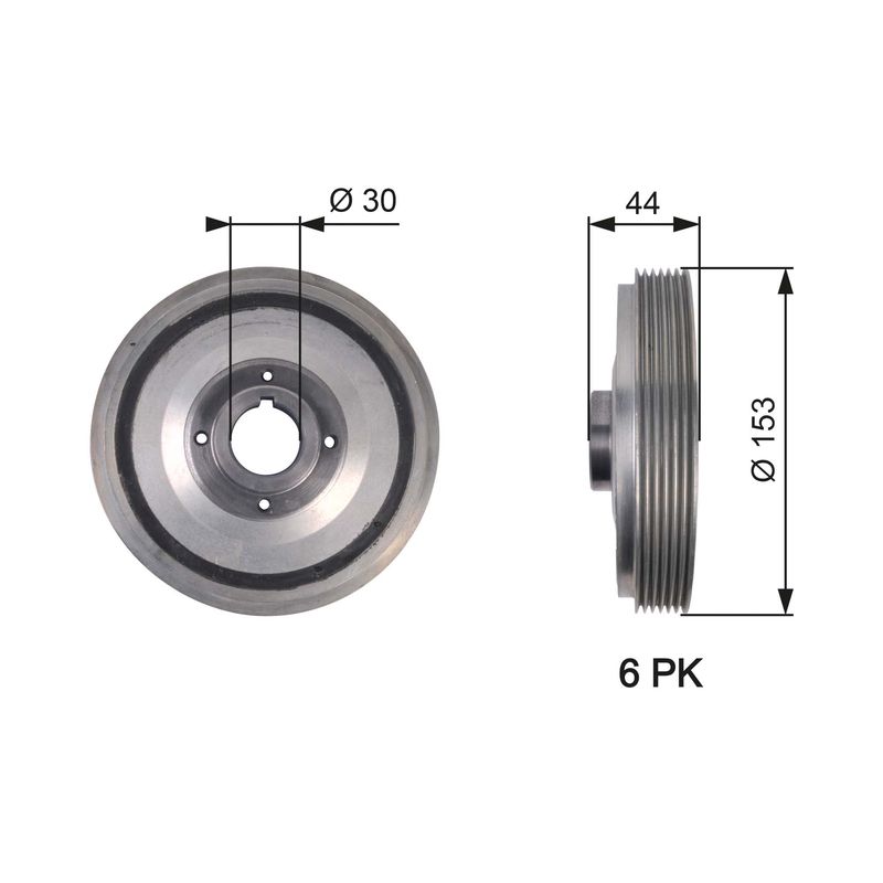 Gates TVD1067 Belt Pulley, crankshaft - 1