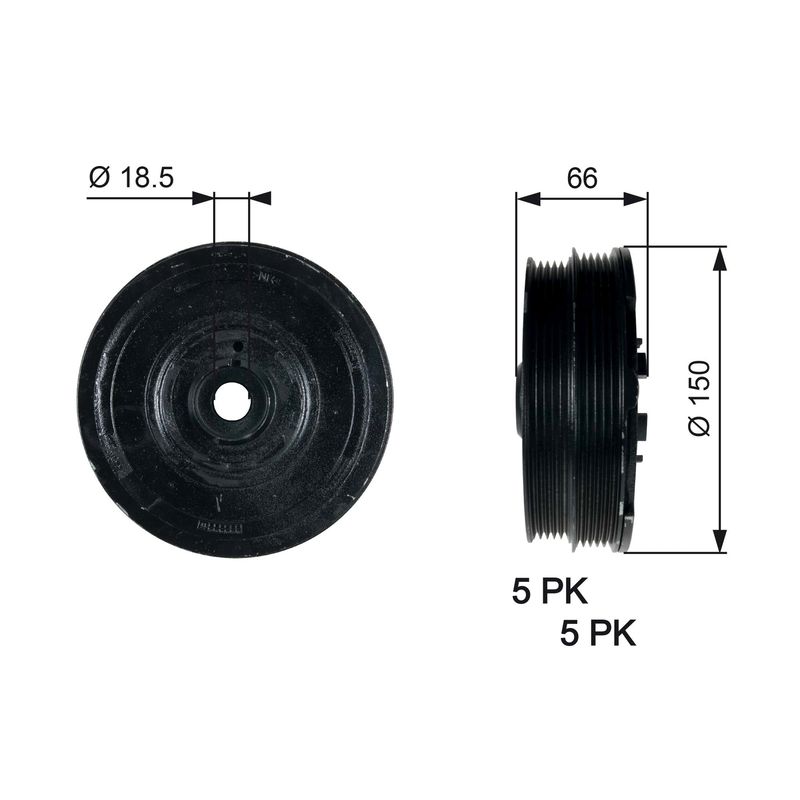 Gates TVD1068 Belt Pulley, crankshaft - 1