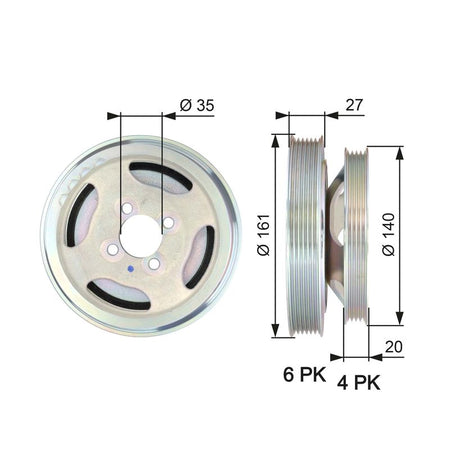 Gates TVD1075 Belt Pulley, crankshaft - 1