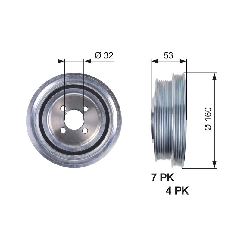 Gates TVD1079 Belt Pulley, crankshaft - 1