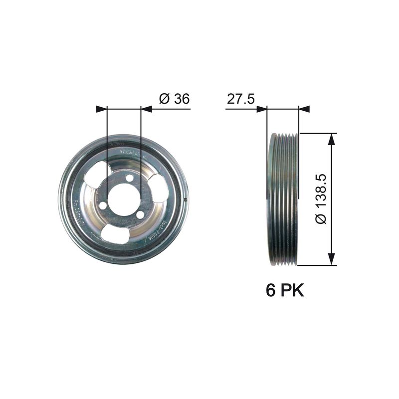 Gates TVD1117 Belt Pulley, crankshaft - 1