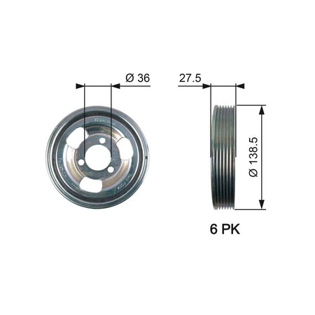 Gates TVD1117 Belt Pulley, crankshaft - 1