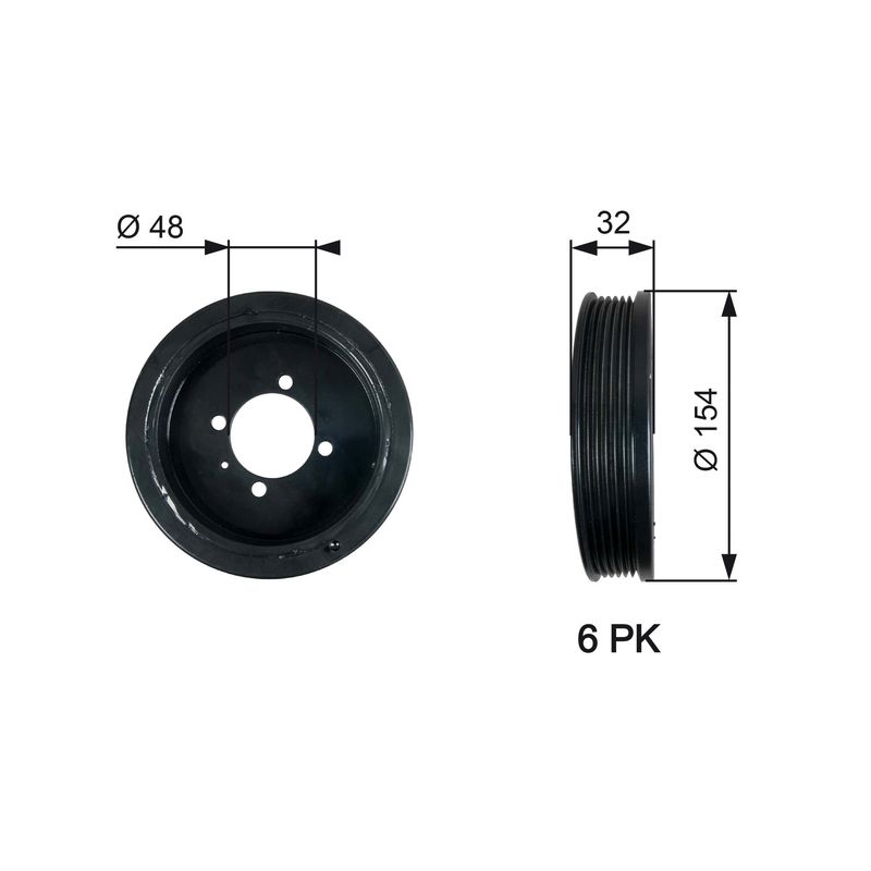 Gates TVD1130 Belt Pulley, crankshaft - 1