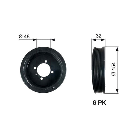 Gates TVD1130 Belt Pulley, crankshaft - 1