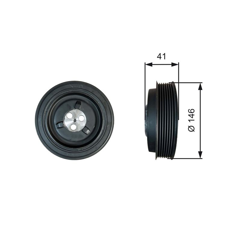 Gates TVD1134 Belt Pulley, crankshaft - 1