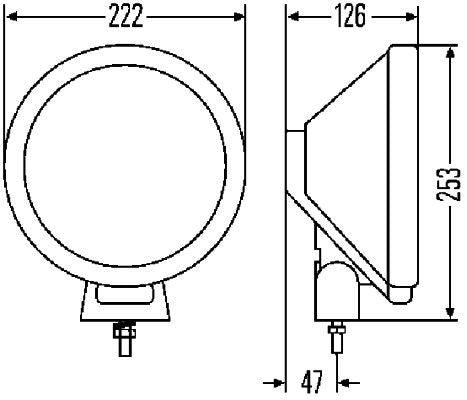 Hella 1F8006800-311 High Beam Headlight - 3
