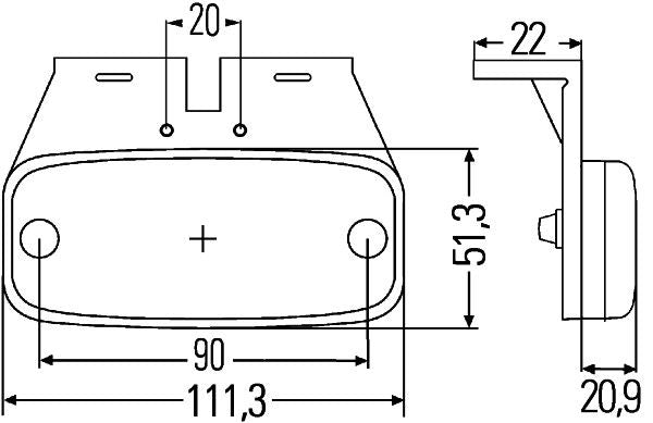 Hella 2PS345600-061 Side Marker Light - 3