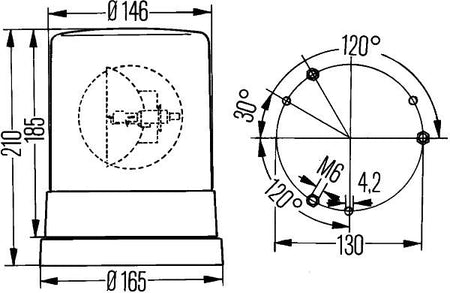 Hella 2RL004958-101 Rotating Beacon - 3