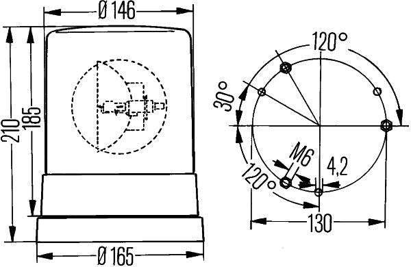 Hella 2RL004958-111 Rotating Beacon - 3