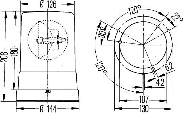 Hella 2RL006295-111 Rotating Beacon - 3