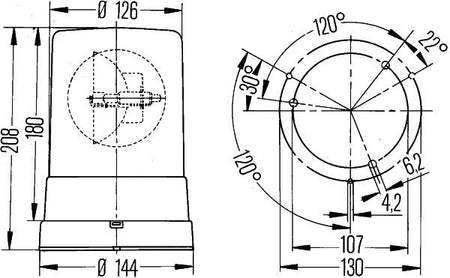 Hella 2RL006295-111 Rotating Beacon - 3