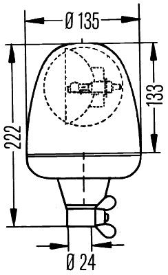 Hella 2RL006846-011 Rotating Beacon - 3