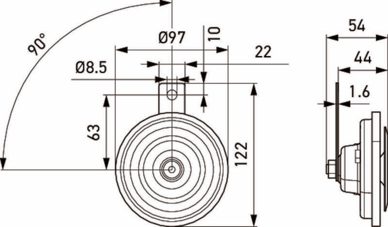 Hella 3AL002952-811 Signal Horn - 2