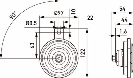 Hella 3AL002952-811 Signal Horn - 2