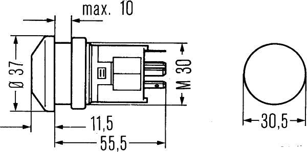 Hella 6HF003916-011 Hazard Warning Light Switch - 2