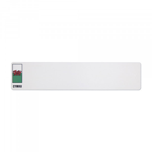 Car Standard Oblong Nikkalite White Reflective: Wales flag