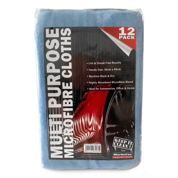 Multi Purpose Microfibre Cloths - 12 Pack