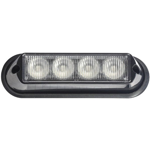 Amber LED Strobe Lamp with Shroud - 4 x 3W - 12/24V