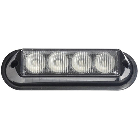 Amber LED Strobe Lamp with Shroud - 4 x 3W - 12/24V