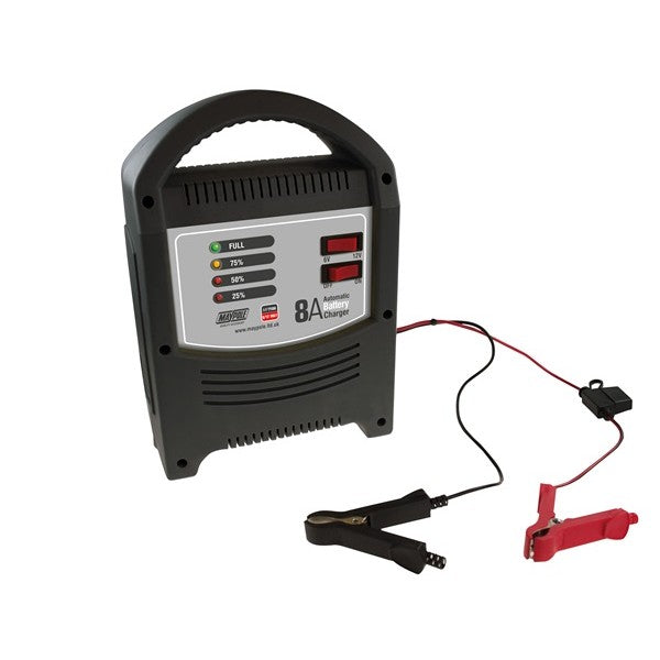 Battery Charger 8A - 6V/12V - LED Automatic