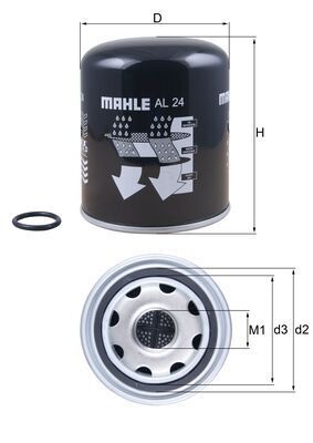 Mahle AL24 Air Dryer Cartridge, compressed-air system - 1
