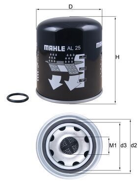 Mahle AL25 Air Dryer Cartridge, compressed-air system - 1