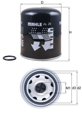Mahle AL26 Air Dryer Cartridge, compressed-air system - 1