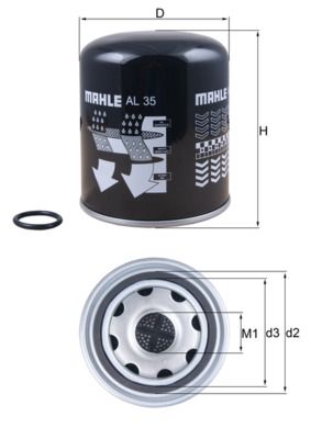 Mahle AL35 Air Dryer Cartridge, compressed-air system - 1